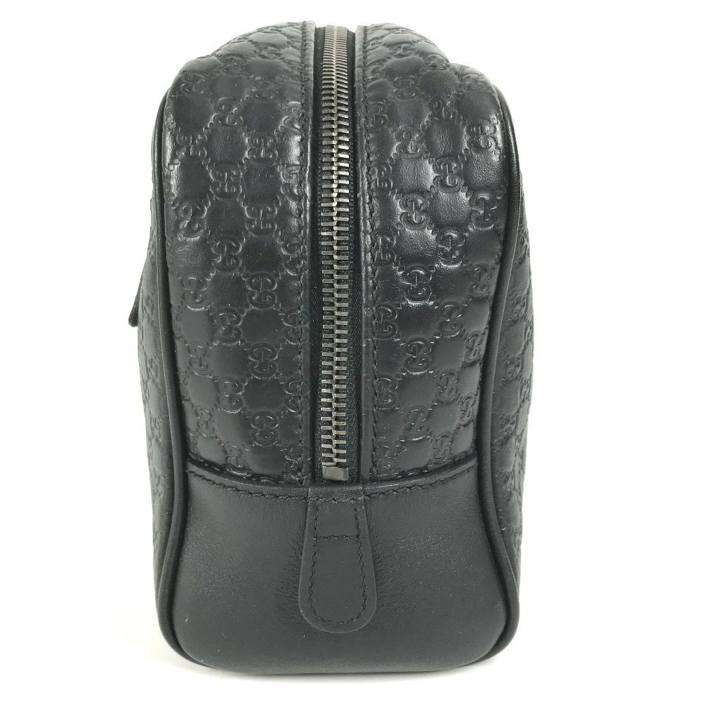 GUCCI Guccissima GG Logo Clutch Bag Clutch Handle Shoulder Leather Black - Picture 4 of 15